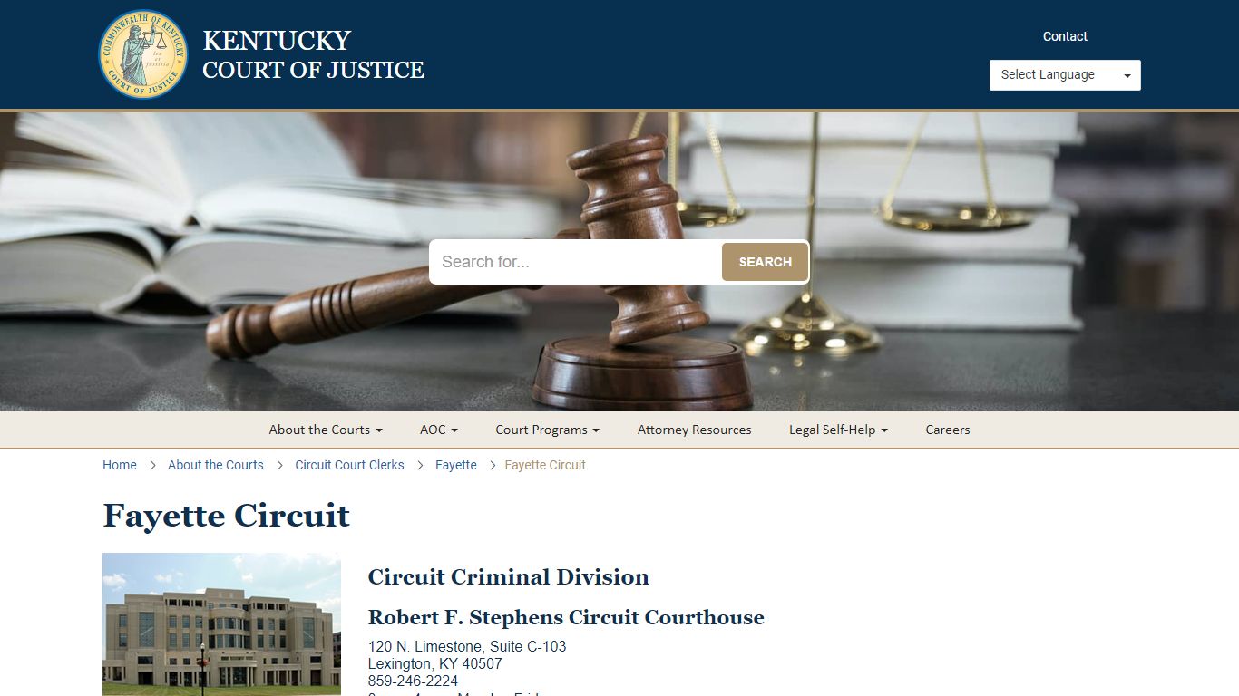 Fayette Circuit - Kentucky Court of Justice