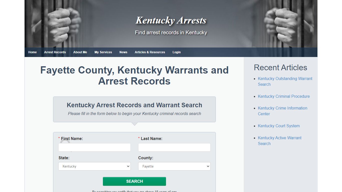 Fayette County, Kentucky Warrants and Arrest Records