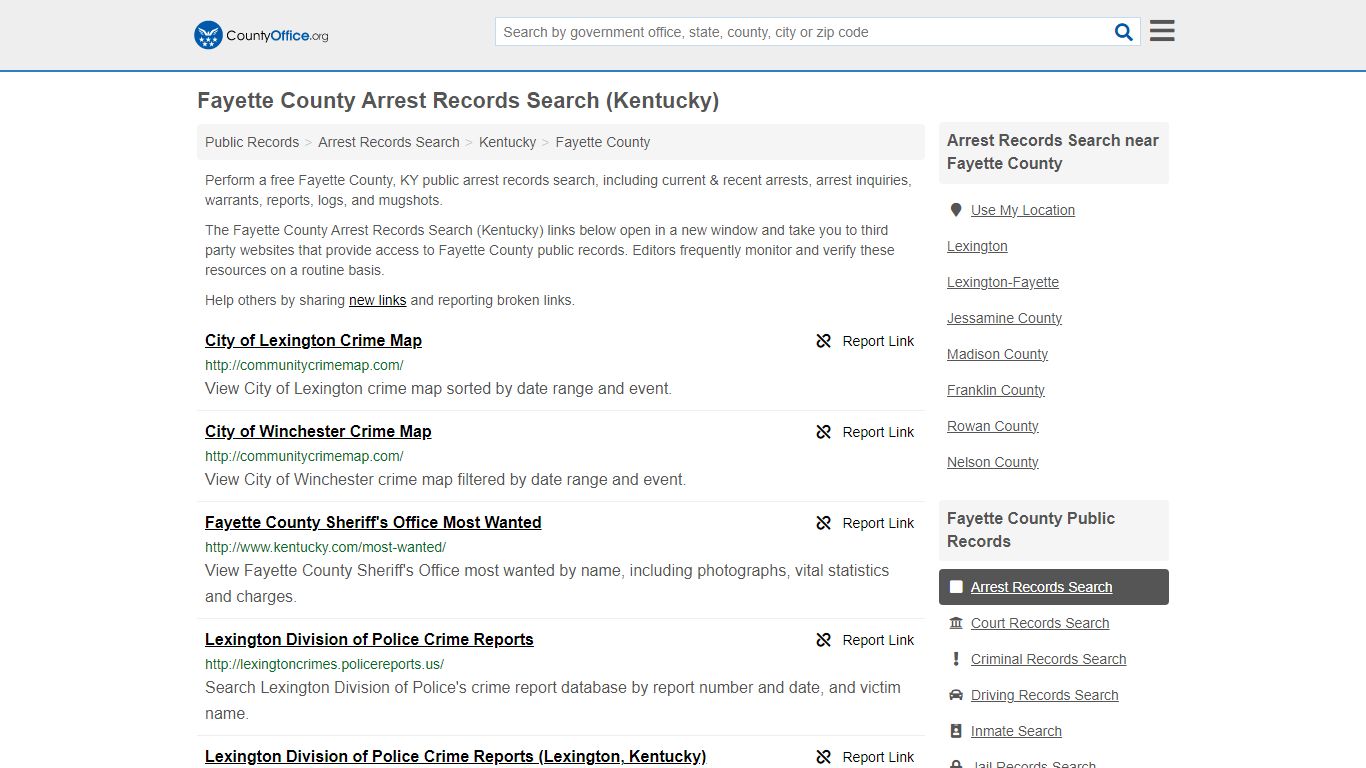 Arrest Records Search - Fayette County, KY (Arrests & Mugshots)